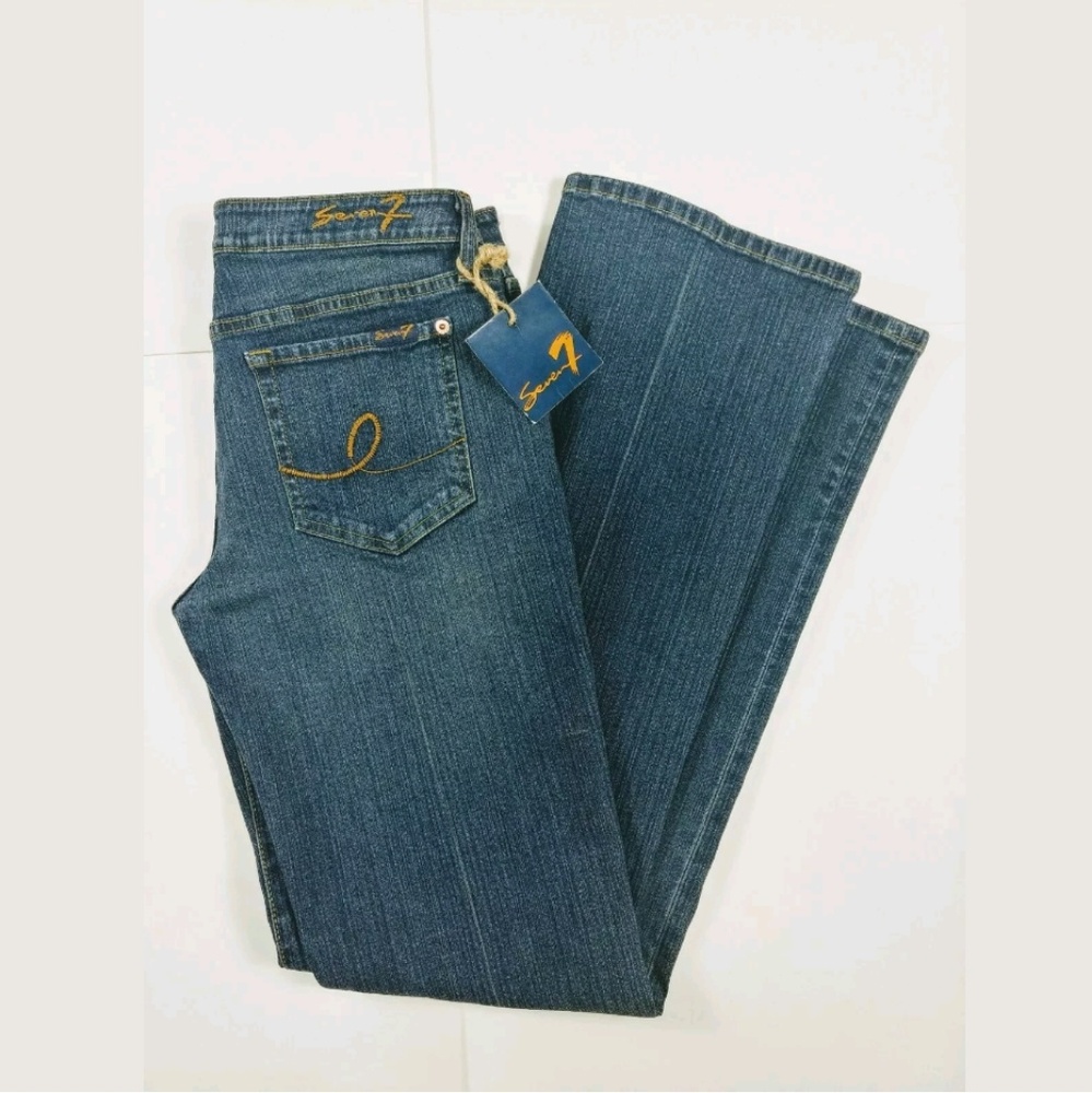 Women Seven 7 Streigth Leg Jeans Size 30 Dark Wash